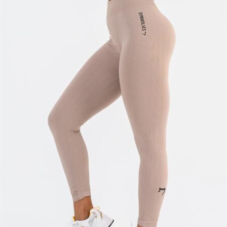 Gymwolves Seamless Sports Leggings | Seamless Leggings | Slim Fit - powder