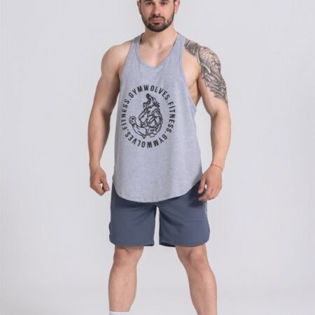 Gymwolves Man Sport Stringer Grey | Workout Tanktop | Wolf Series | Gris