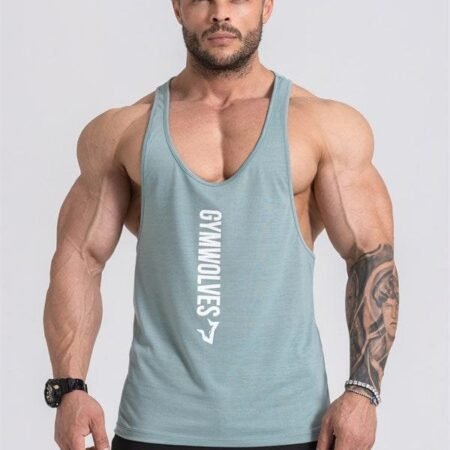 Gymwolves Men's Thin Strapped Stringer Green | Workout Tank Top