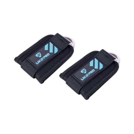 Paire de sangles de cheville LIVEPRO pour poulie, noir et bleu - LIFEFIT Abidjan