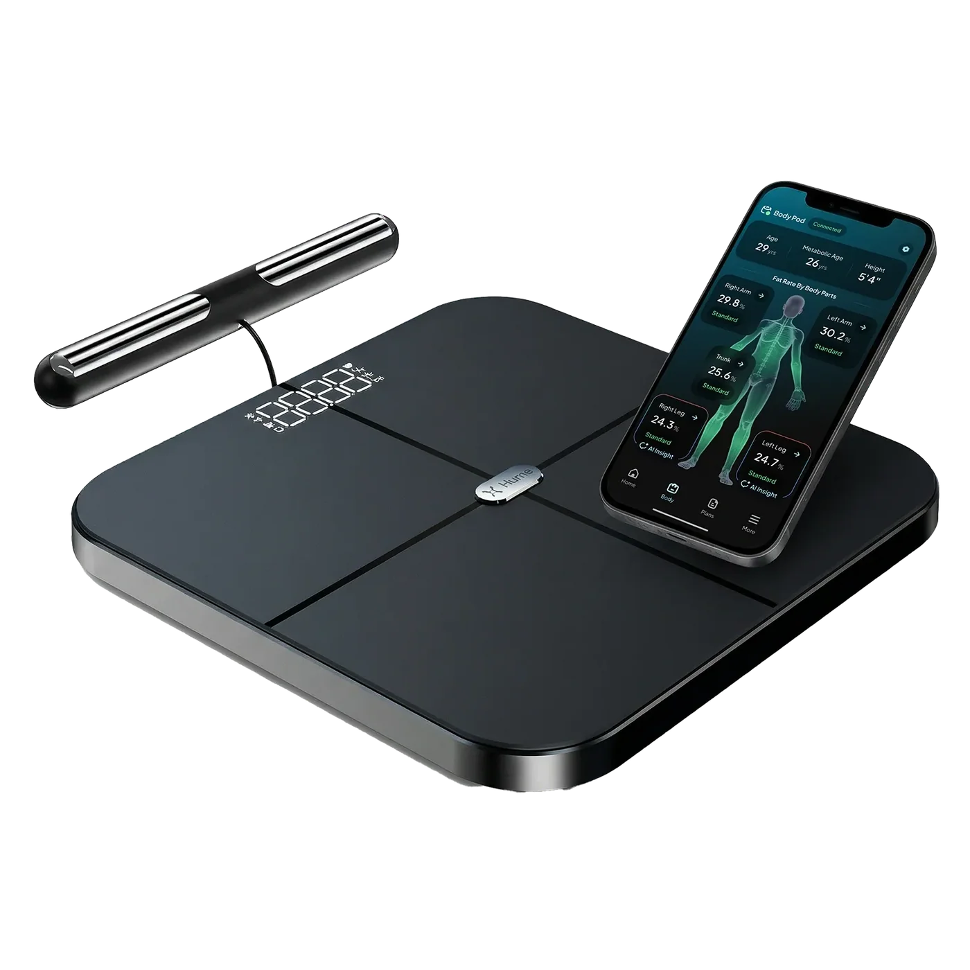 Hume Body Pod, balance connectee d'analyse de la composition corporelle avec application mobile